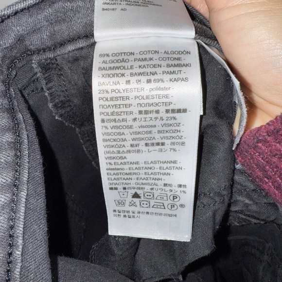 LEVI'S Womens 30 Black Boyfriend Mid-Rise Slim Straight Stretch Jeans QQ10 - Picture 5 of 5